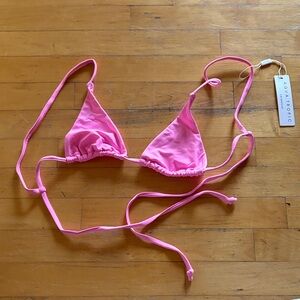 Pink Triangle String Bikini Top